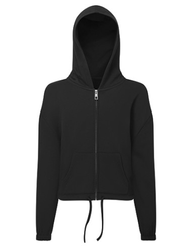 TRI-TR61B-Kids Recycled Cropped Oversize Full-Zip Hoodie